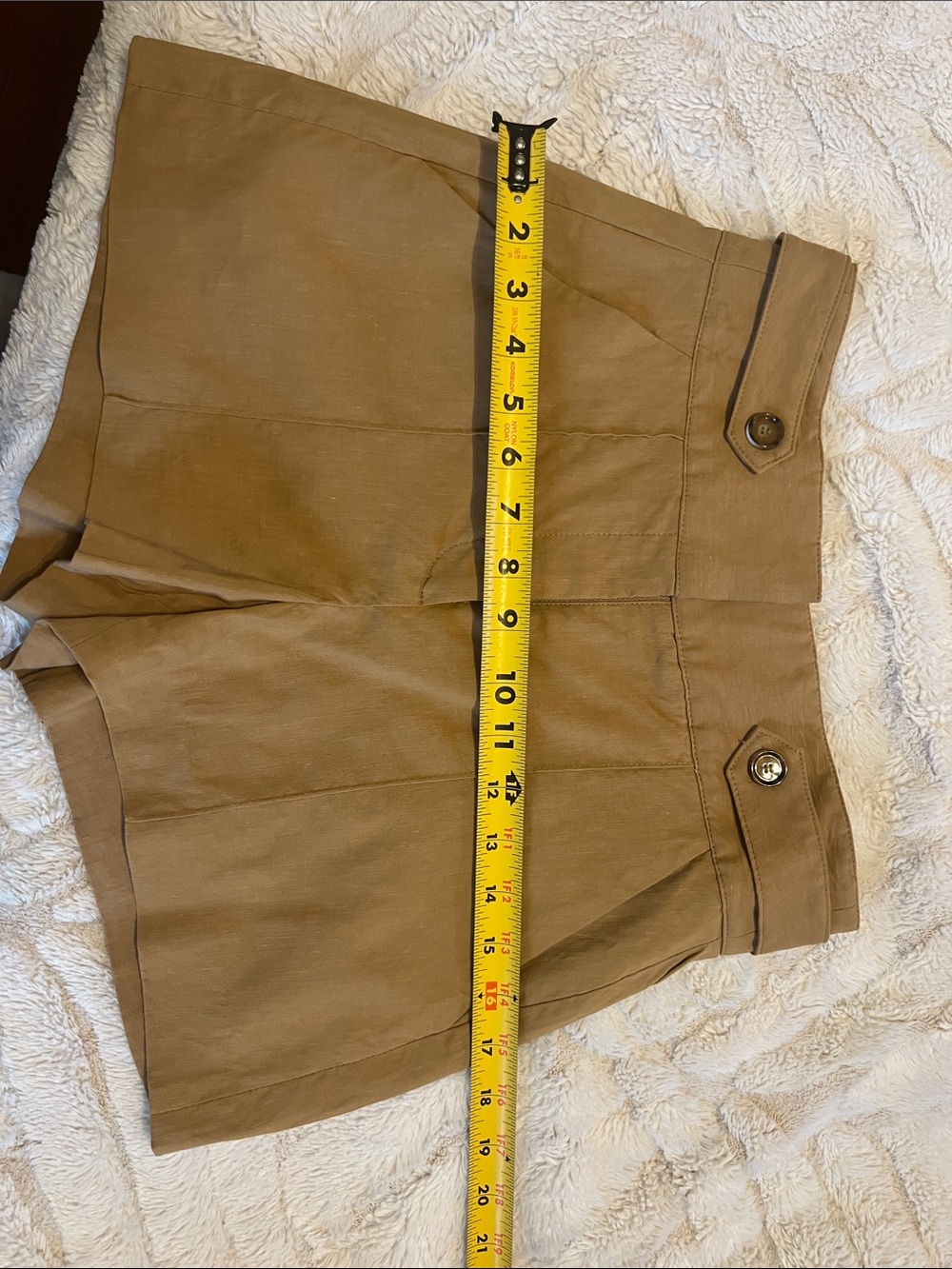 Veronica Beard Camel Double-Breasted Vest and Shorts Set - Picture 10 of 12